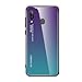 Produktbild Shazikaihui Samsung Galaxy A40 Hülle, Gehärtetes Glas Zurück mit Weichem TPU Silikon Rahmen Handyhülle Farbverlauf Farbe Case Schutzhülle Kompatibel für Samsung A40 (Lila Grün)