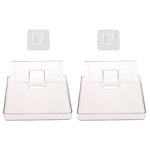 TECKEEN 2Pcs Center Shelves Wall Mounted TV Set-top Box Holder Bracket Wall Mount Shelf for Cable Boxes, DVD Player, Games Consoles