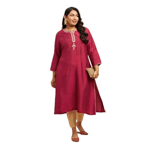 Image of BIG HELLO - THE PLUS LIFE Women's Rivaaz Revelry Kurti Maroon