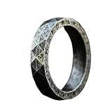 Sumpgle Anillo de acero de titanio con letras vikingas de moda minimalista coreana y japonesa Anillo de personalidad retro en forma de diamante de acero inoxidable para joyería de hombres y mujeres
