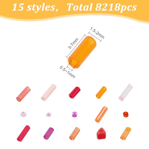 GOMAKERER 225g 8218 Pcs Red Series Glass Bugle Seed Beads - Image 2