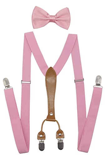 Image of Men's Suspenders Bowtie Set Elastic Y Shape Style Women's Suspenders Bowtie For Wedding&Formal Events