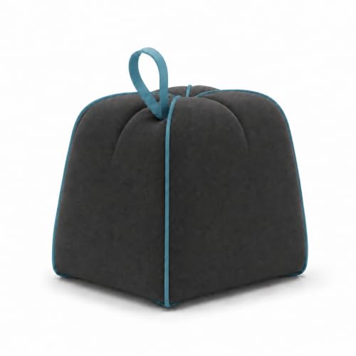 Image of CASASTYLE Signature Velure Suri Accent Pouf | Boston Fabric | 40D High-Density Foam | (Ash Grey) | Footrest, Vanity Ottoman & Accent Seat for Home, Office & Hotel