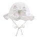 XIAOHAWANG Sommerhut Baby Mädchen Sonnenhut Mütze Baby Sommer Mützen Baumwolle Mit Schleife und Bindebändern(Weiß, 46cm(3-6 Monate))