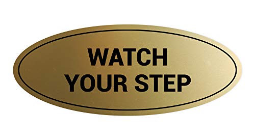 Panneau ovale Watch Your Step Signs ByLITA pour marches et escaliers