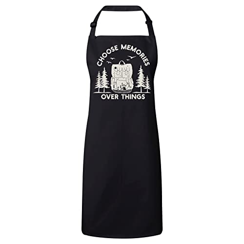 Tablier cuisine noir et étanche Choose Memories pour camping et cuisine
