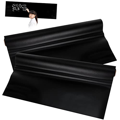 BCOATH 2pcs Self-Adhesive Blackboard Stickers PVC Chalkboard Films Black Whiteboard Stickers Kit