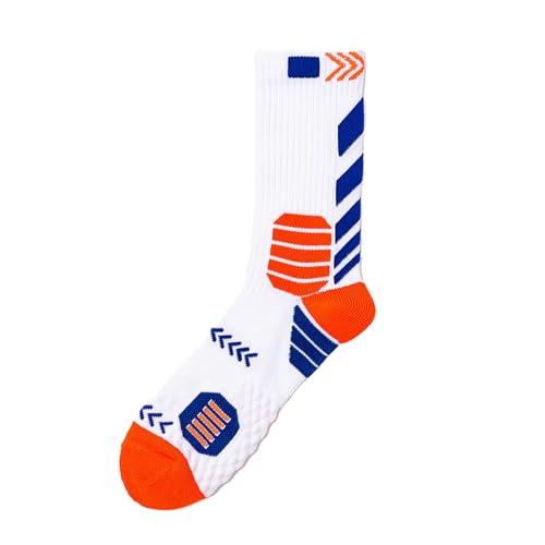 5 pairs of mid-tube towel-soled sports socks, men's autumn and winter casual basketball socks - Main Image