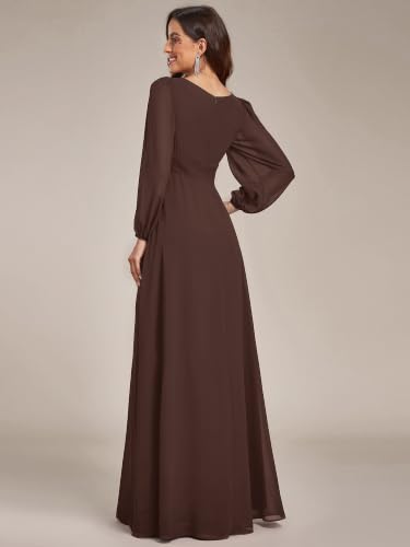 Image of Ever-Pretty Women's Chiffon Long Sleeve Formal Wedding Guest Dresses