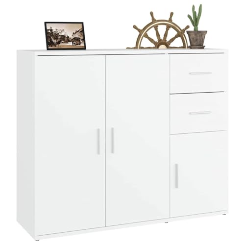 Aparador con mucho espacio de almacenamiento en madera blanca para toda la casa 6