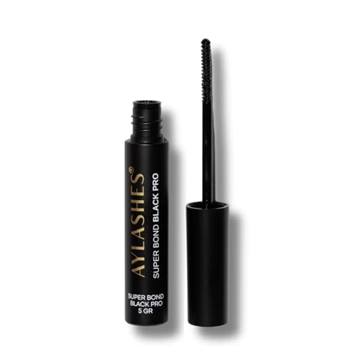 AYLASHES DIY Super Bond Black Pro Wimpernkleber für Wimpernextensions mit bis zu 7 Tage Halt wasserfest Latexfrei Ohne Dämpfe Schnell Trocknend Präzises Auftragen und Dermatologisch bestätigt
