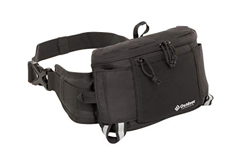Outdoor Products Ibiza Carry Waist Pack with Dual Drink Holders for Travel, Hiking, and Festivals Black