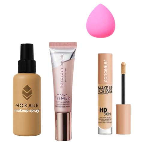 Gugly Makeup Essentials Combo – Setting Spray, Primer, Concealer and Beauty Blender | All-in-One Base Makeup Kit for Womens and Girls Gugly Makeup Essentials Combo – Setting Spray, Primer, Concealer and Beauty Blender | All-in-One Base Makeup Kit for Womens and Girls