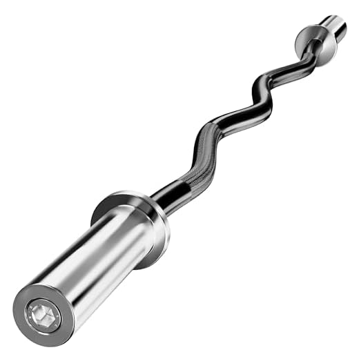 Olympic Barbell EZ Bar Curl Bar 4ft/5ft/7ft for 2 Inch Weight Plates, Perfect for Home Fitness (300lb/330lb/400lb/700lb/1000lb/1500lb) (Black-15lb)