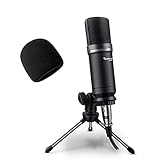 Hayner-Seek Podcast Studio Microphone Condenser Mic Podcast Equipment Bundle with 3.5mm Audio XLR Cable