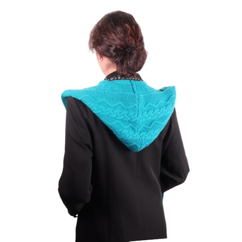 100% Merino Wool Mu Lan Merino Hoodie | Versatile Cap Beanie Hat Scarf Shawl Turban | Instant Pull on Shoulder Wrap3