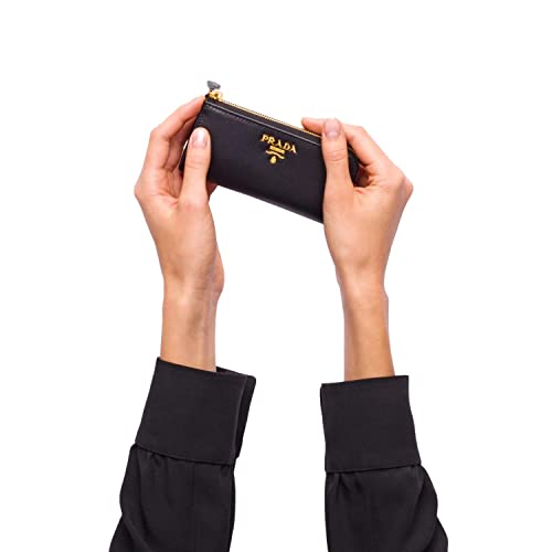 Prada Portachiavi Ganci Nero Black Vitello Move Leather Keyholder Wallet 1Pg604 #TOP2