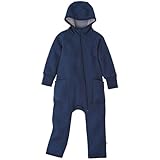 Disana ZIPP-OVERALL Baby & Kinder - 100% Bio-Merino, Wollwalk – atmungsaktiv & angenehm wärmend - unisex Gr. 50 – 116 – nachhaltig & fair – mit Reißverschluss - made in Germany | Indigo Gr. 98-104