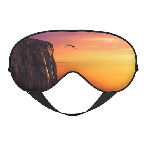美しいサンセットシースリープマスク、睡眠用アイマスク、完全に調節可能なストラップアイカバー レディース/メンズ