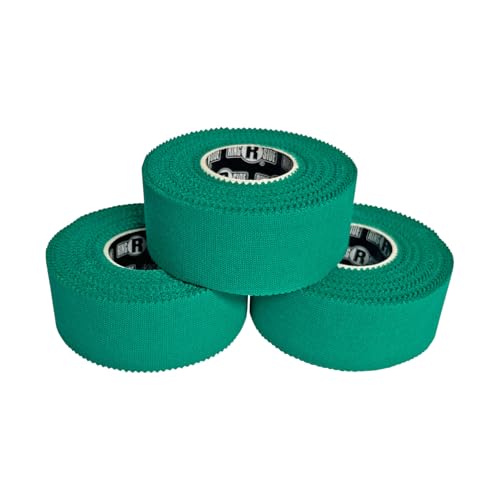 Image of Ringside 1 inch Athletic Trainers Tape, Cotton Kinesiology Tape for Combat Sports, Adhesive, 30 Foot Rolls, Bright Green, 3 Pack