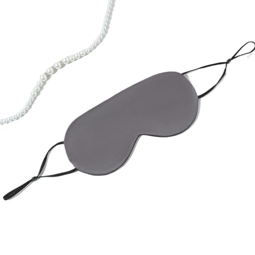 QuxetlRyz Antifaz para Dormir Máscara de Ojos Fina de Verano, Venda Suave for Adultos, Parasol Suave for Dormir y Viajar(Dark Grey,2pcs)