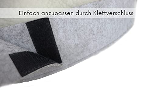 jilda-tex Haustierbett für Hunde Katzen Bettchen Bett rund oval Verschiedene Größen/Farben (44 x 60.5 x 17.5 cm, Dunkelblau)