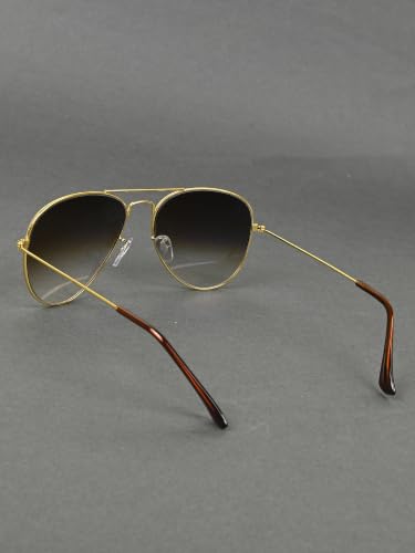 Image of GYNK Men's Aviator Sunglasses | Toughened Glass Lens | UV400 Protection | Lightweight Metal Frame Pilot Sunglasses for Driving, Travel, Outdoor Activities & Daily Wear