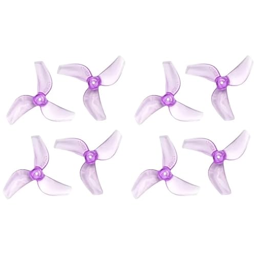 Hélice à 3 pales 31mm axe 1mm pour drone Tiny Whoop 65mm FPV Racing Clear Purple x8