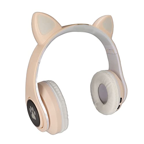 Auriculares con orejas de gato brillantes para viajes y clases online