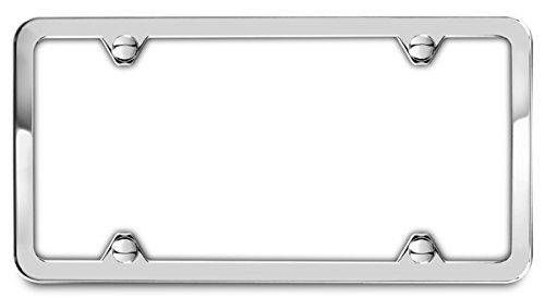 AutoStuff - Camisasca Polished Mirror Bright License Plate Frame 4 Holes