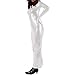 Sexy Turtleneck Split Back Shiny Metallic Long Dress for Women Gloves Vinyl Evening Stretch Bodycon Dress Female Club Outfits (Small,Silver,Small)