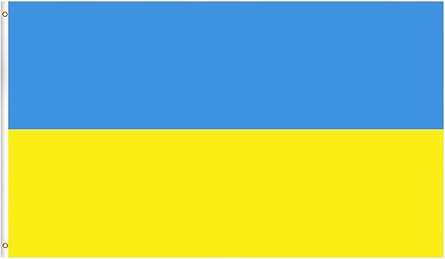 Ukraine Flag 5ftx3ft with Eyelets,Ukraine National Flag,Ukrainian Flag Large Ukrainian Decorations Ukrainian National Flag Banner Bunting for Parade,Festivals Celebrations,Garden Home Decoration