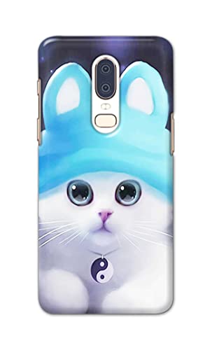 Image of Chinese Cutie Kitten Cat Big Eyes Lovely Girl Ears Hard Back Case Cover for OnePlus 6 Back Cover -(J5) VNS2221