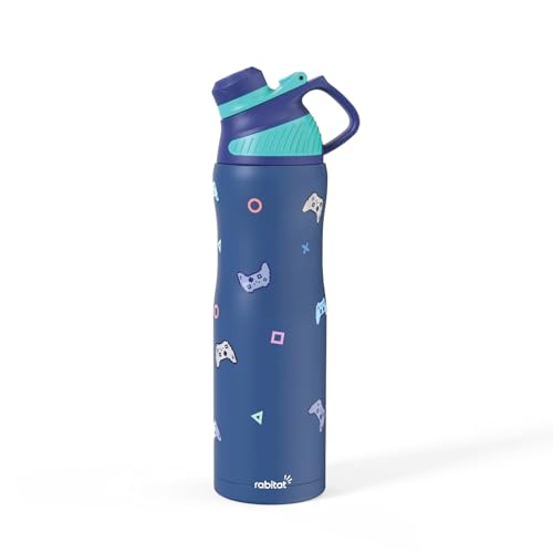 Image of Rabitat ZYLO Max Insulated Water Bottle for School Kids 750ml | Steel Water Bottle for Kids | Kids Water Bottle | 2 Year Brand Warranty | Hot & Cold Upto 24 Hours | School, Gym, Outdoor GameOn