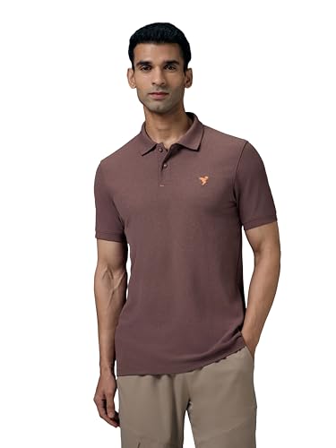 Image of TECHNOSPORT Men's Polyester Slim Fit Self-Design Short Sleeve Polo Matpiq T-Shirt with Anti Microbial, Techno Dry for Regular and Casual Use