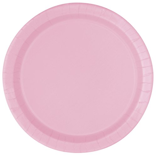Lovely Pink Solid Round Dessert Plates - Vibrant 7