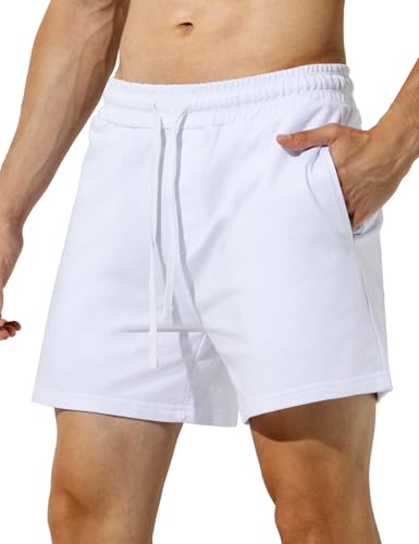 Image of Mauro Kane Men's Sweat Cotton Shorts 5 Inch Short Athletic Gym Workout Shorts with Pockets