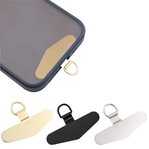 FLKWOP Parche universal de metal de lujo para teléfono, resistente, ultrafino, clip para teléfono móvil, correa de cuerda, correa para colgar tarjetas