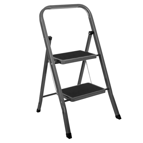 Futura 2 Step Ladder Folding Step Stool 150kg Capacity Grey