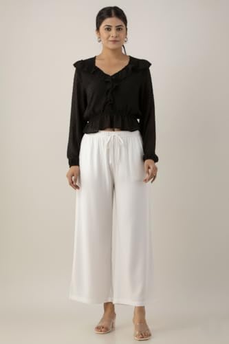 Image of Moirai Super Soft Viscose Rayon Palazzo Pants for Women Relaxed & Regular Fit Solid Palazzo for Women & Girls Casual Ethnic Wear