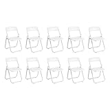 Pack 10 Sillas Plegables Blancas Eventos - Estructura Hierro Reforzado y Asiento Plástico Rígido - Ligera, Oficinas y Ceremonias - Diseño Ergonómico (75x40x39 cm)