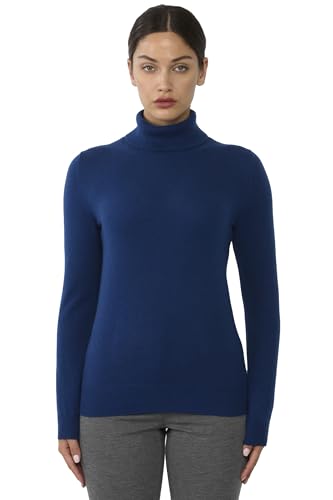 Image of JENNIE LIU Women's 100% Pure Cashmere Long Sleeve Pullover Turtleneck Sweater