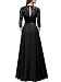 Miusol Encaje A-Line Cinturón Noche Vestido Largo para Mujer Negro XXL