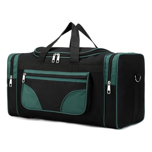 Bolsa Sacola Mala De Viagem Grande Tira Colo Reforçada Mão(Azul-petróleo,Liso)