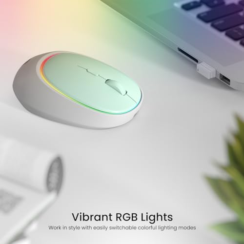 Image of Portronics Toad IV Bluetooth Mouse with 2.4 GHz Wireless (Dual Connectivity), Rechargeable, Connect up to 3 Devices, RGB Lights, Adjustable Optical DPI for Laptop, PC, Tablet, Smartphone (Blue)