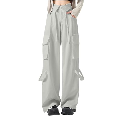 Double-Layer Folded Waist Casual Pants for Women 2024 Hot Girl Style Slim Stretchy Flared Trousers Y2K Streetwear