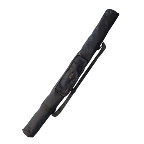 Capa Protetora para Vara de Pesca 150cm com Bolso e Alça, Nylon Reforçado, Preta, com Zíper para Acessórios