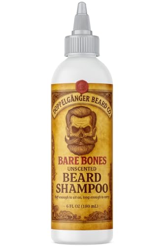 Image of Beard Shampoo - Beard Wash That Actually Softens and Conditions, Dandruff & Itch Control, One Bottle Lasts 3-4 Months, Sulfate Free & Paraben Free, Aloe & Apple Cider Vinegar (Bare Bones - Unscented)