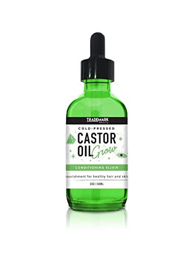 Trademark Beauty Castor Oil Conditioning Daily Elixir For Hair Growth and Natural Skin Care, Smoothing & Moisturizing Oil, 100% Pure Natural Cold Pressed Castor Oil, 2 oz (60 ml)