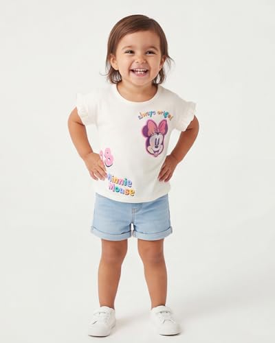 Image of Disney Minnie Mouse or Princess Lenticular T-Shirt, Girls Cute Toddler Short Sleeve Outfit